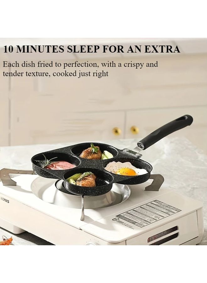 Non Stick 4 In 1 Cast Iron Egg Cooker Frying Pan For Pancakes Electric Stove Safe - Image 4
